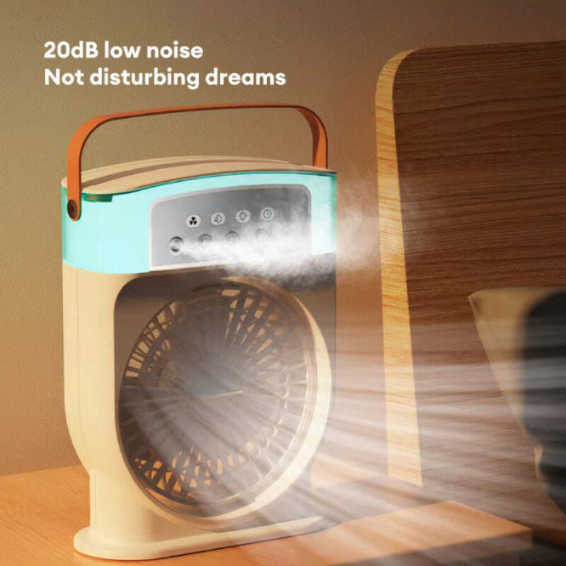 Stay Cool Anywhere – USB Mini Air Conditioner with 5 Mist Sprays